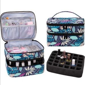 30 Bottles Essential Oil Case Nail Polish Carry Case Bag Storage Double Layer